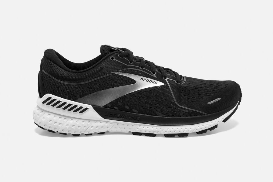 Brooks Adrenaline GTS 21 Road Running Shoes Mens Black/White 561724-FVN